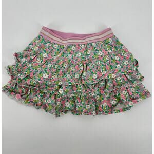 Mini Boden tiered ruffle floral skort